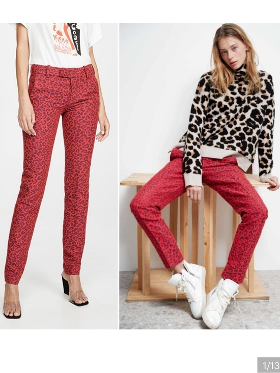 Zadig & Voltaire Pants - ZADIG & VOLTAIRE Mid-rise Slim Pants Passion Red